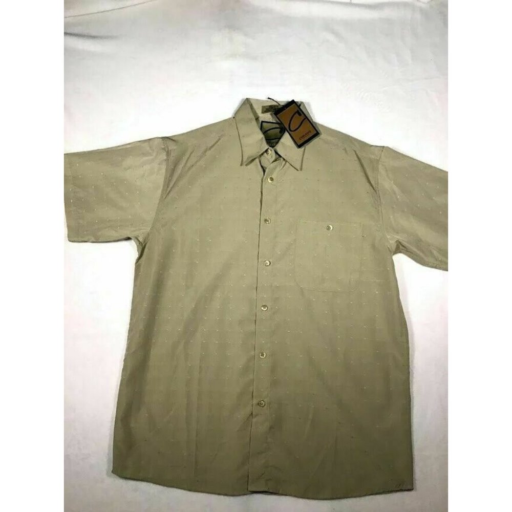 Corleoni Men's Skin 100% Polyester Short Sleeve Collared Casual Shirt Size M